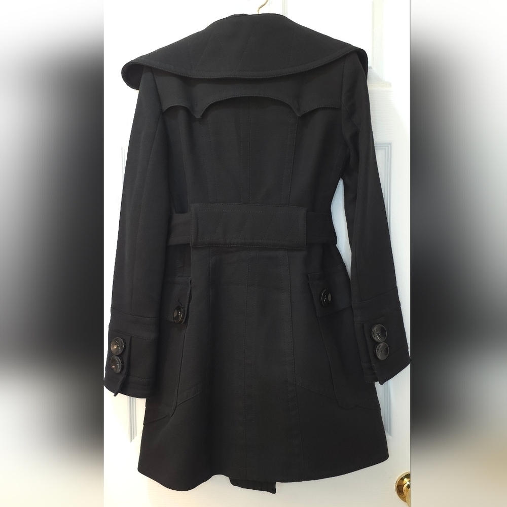 Zara Military Style Trench Coat Cotton Blend Size S No Stretch - Picture 6 of 13
